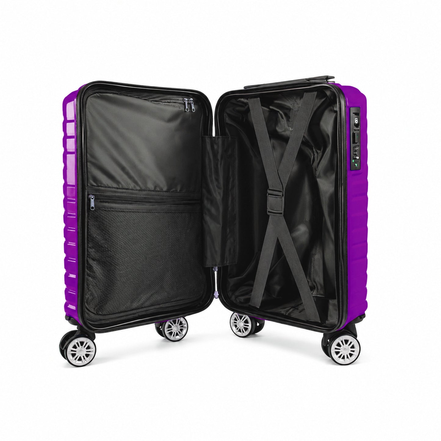 Direct Luggage Underseat Cabin Case 40 x 25 x 20 cm RyanAir Approved Size with Combination Lock and Detachable 360° Wheels T-HC-US-1627