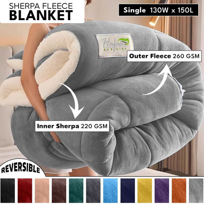 Soft Cozy Sherpa Blanket, Double-Sided Throw Blanket, Contemporary Design, Warm Throw for Couch, Bed, Office and Travel, Versatile All-Season, Perfect Holiday Gift