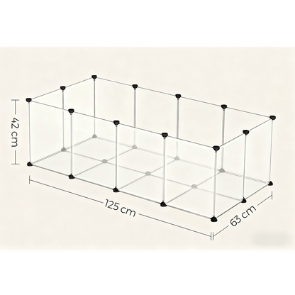 Pet Playpen, Pet Fence Indoor, Modular Animal Pen with Floor, for Hamsters, Rabbits, Hedgehogs, Ferrets