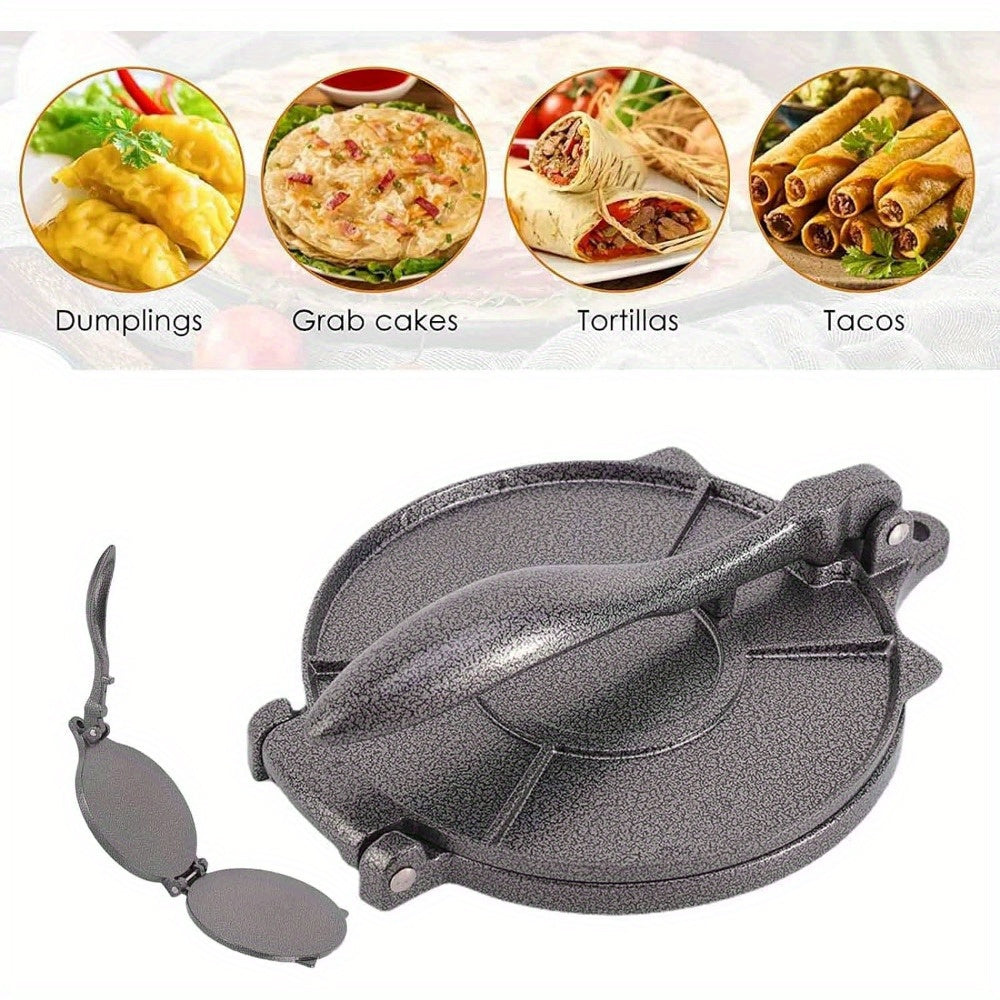 8" Aluminum Tortilla Press Ideal for Flour Tortillas & Pie Crusts Perfect for Home Kitchen Black