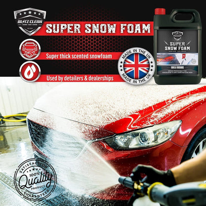 Snow Foam Plus Rechargeable Automatic Snow Cannon Sprayer Gun For Car Van Caravan 5L Super Thick Pre Wash Pressurised Snow Cannon Lance Kit No Jet/Pressure Washer Needed