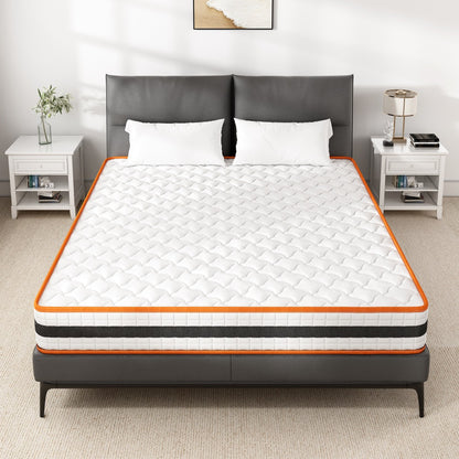 Memory Foam & Pocket Spring Hybrid Mattress | OEKO-TEX Certified | 7-Layer 3D Breathable Fabric | Medium Soft to Medium Firm | Roll-Up Box Delivery | Bedroom Mattress