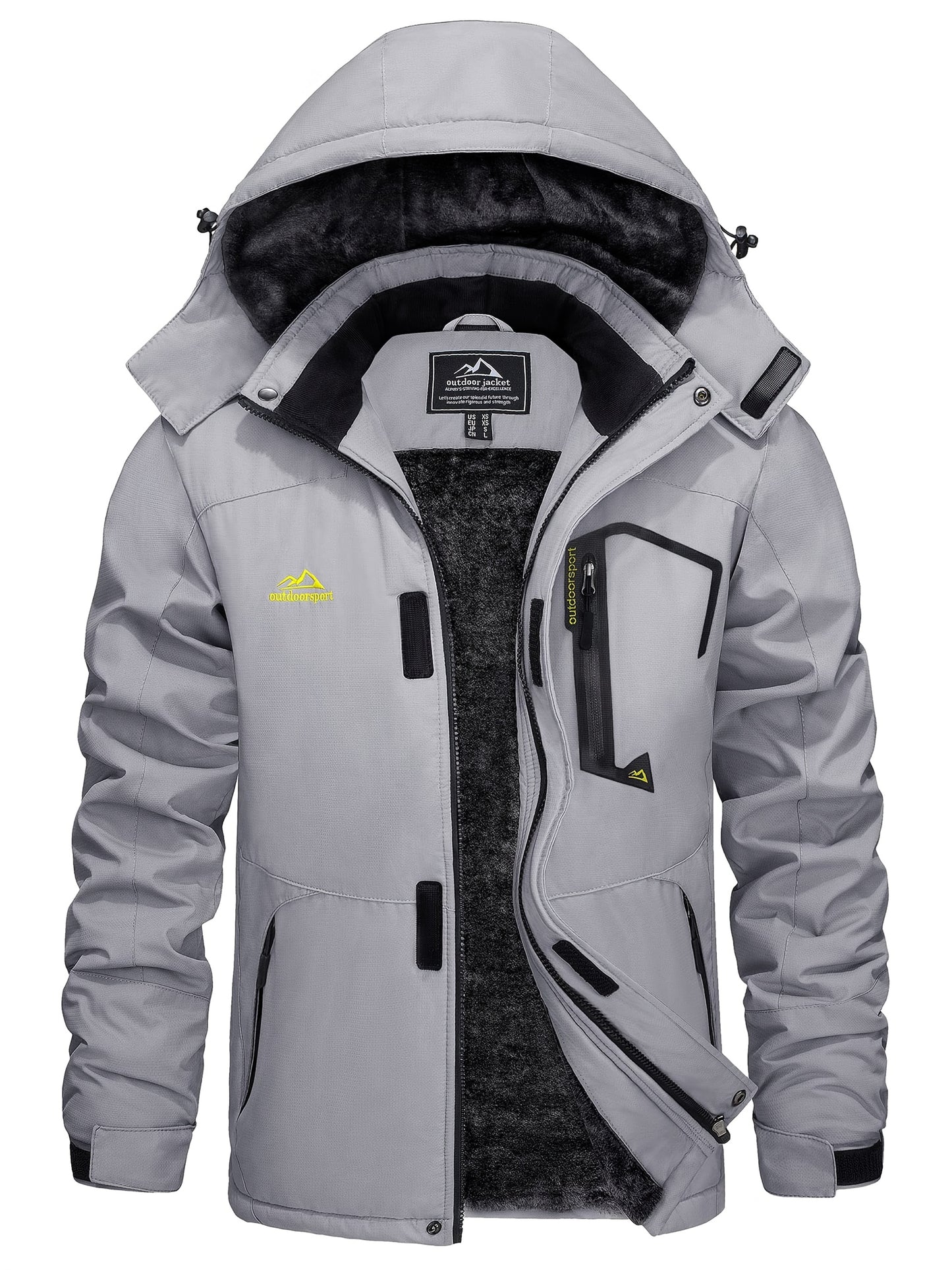 Men's Winter Warm Jackets Fleece Lined Coats Hooded Thermal Outdoor Thick Jacket Heavy Sport Hiking Jogging Camping Fishing Climbing Traveling Skiing Snowboarding Casual Parka
