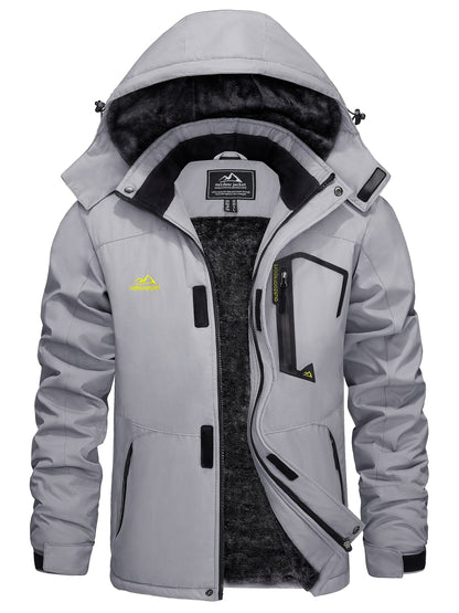 Men's Winter Warm Jackets Fleece Lined Coats Hooded Thermal Outdoor Thick Jacket Heavy Sport Hiking Jogging Camping Fishing Climbing Traveling Skiing Snowboarding Casual Parka