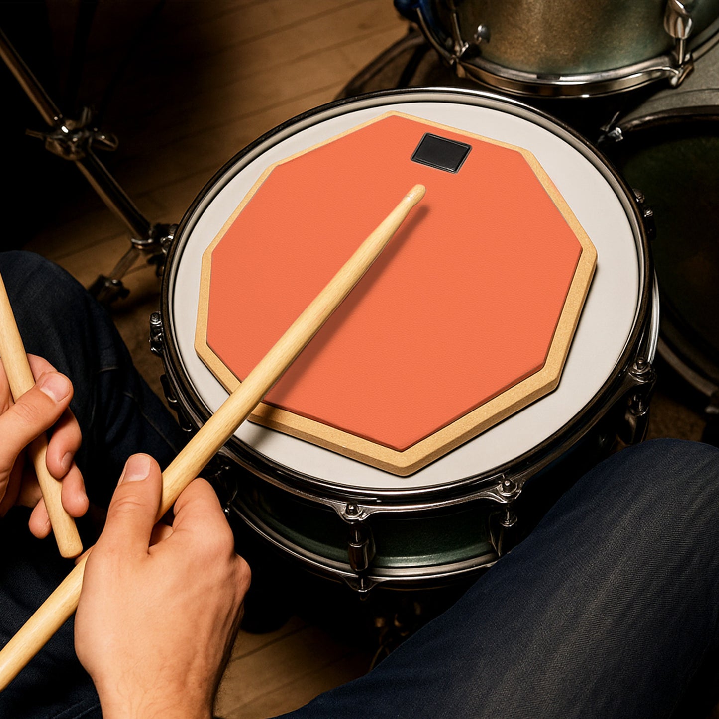 Drum Pad, 6-Inch Double Sided Drum Practice Pad with Stand Silent Snare Drum Training Kit