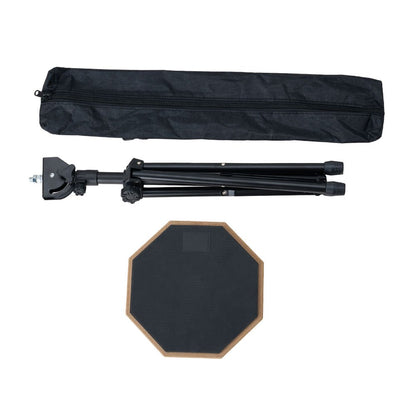 Silent Drum Practice Pad Set, Height Adjustable 19-27 Inches, Double-Sided Pads, Drumhead-Friendly Design, Includes Drum Stand and Storage Bag, Drummer Training Kit Black