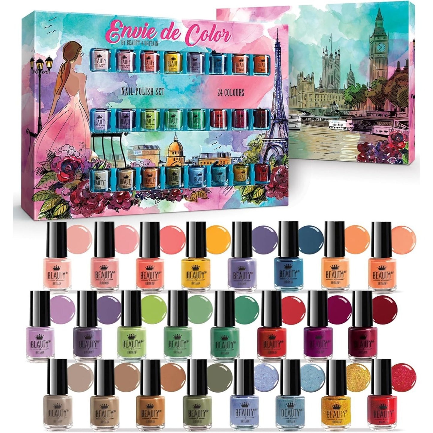 24pcs Nail Polish Set - Complete Collection of 24 Colours 5 ml (Set B)