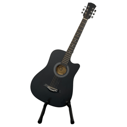 38" Full Size Cutaway Acoustic Guitar with Steel Strings & Carry Bag Hardwood Finish Classical Style Guitar for Beginners & Practice (Black/Blue/Coffee//Natural/Red)