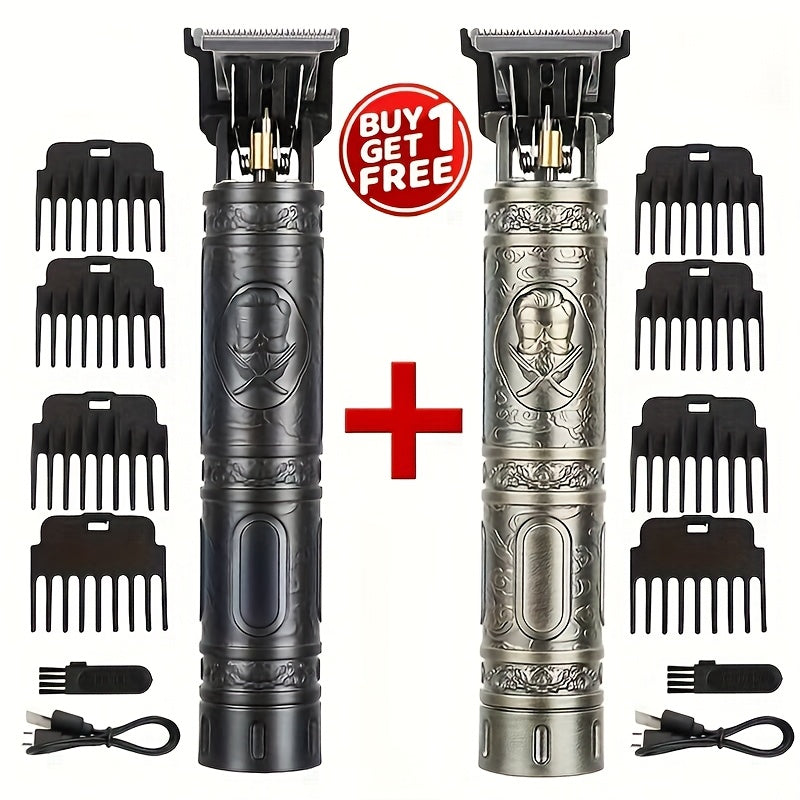 1/2pcs - Professional Cordless Men's Electric Shaver, Hair Clipper, Beard Trimmer, Set - USB Rechargeable, Precision Cutting, Durable Lithium Battery, Hair/beard Trimmer Set with Accessory Limit Comb, Suitable for All Styling Needs