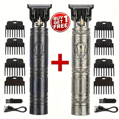 1/2pcs - Professional Cordless Men's Electric Shaver, Hair Clipper, Beard Trimmer, Set - USB Rechargeable, Precision Cutting, Durable Lithium Battery, Hair/beard Trimmer Set with Accessory Limit Comb, Suitable for All Styling Needs
