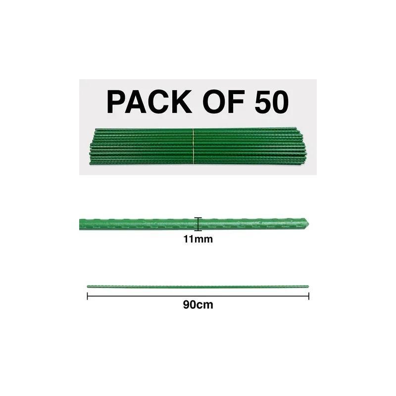 Woodside Garden Plant Stakes – PE Coated Steel Support Poles for Flowers, Veg & Climbing Plants, Outdoor Plant Support Set