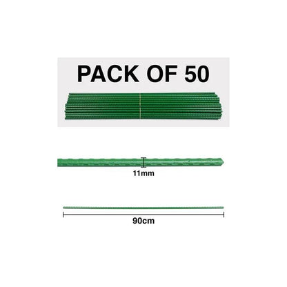 Woodside Garden Plant Stakes – PE Coated Steel Support Poles for Flowers, Veg & Climbing Plants, Outdoor Plant Support Set