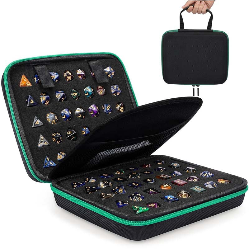 Hard Carrying Case for Dungeons & Dragons RPG Board Games Dice Package EVA 70 Hole Dice Bag with Partition for D&D Portable Bag (Only Bag)