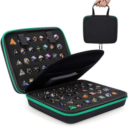 Hard Carrying Case for Dungeons & Dragons RPG Board Games Dice Package EVA 70 Hole Dice Bag with Partition for D&D Portable Bag (Only Bag)