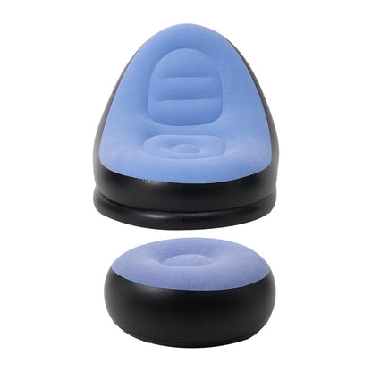 Multi-colour Everyday Outdoor Inflatable Sofa Set, PVC Material with Foot Pump, Portable Air Mattress with Footstool, Suitable for Picnics, Camping, Beach Trips, Travel and Home Use