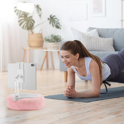 Soft Plush Fabric Pillow Stand Holder for Kindle, iPad, and Tablet with Snack Bowl – Multi-Angle Adjustable Lap Cozy Reading Pillow for Bed, Compatible with Various Sizes of Kindle, iPad, iPhone, Devices