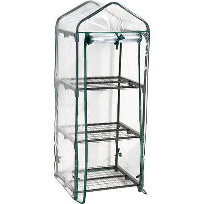 3 Tier Greenhouse, Small Plant Greenhouses, With Transparent Plastic PVC Cover, Indoor outdoor tent garden greenhouse (51 x 45 x 130 cm)