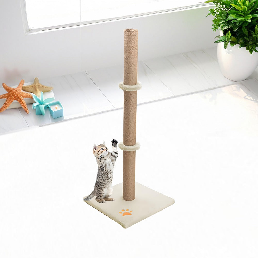 Cat Scratching Post 89 Cm Vertical Cat Tree For Pet Cats Climbing Frame With Soft Plush Carpet-Covered Base And Sisal Pole For Pet Cats