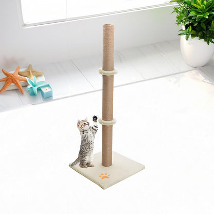 Cat Scratching Post 89 Cm Vertical Cat Tree For Pet Cats Climbing Frame With Soft Plush Carpet-Covered Base And Sisal Pole For Pet Cats