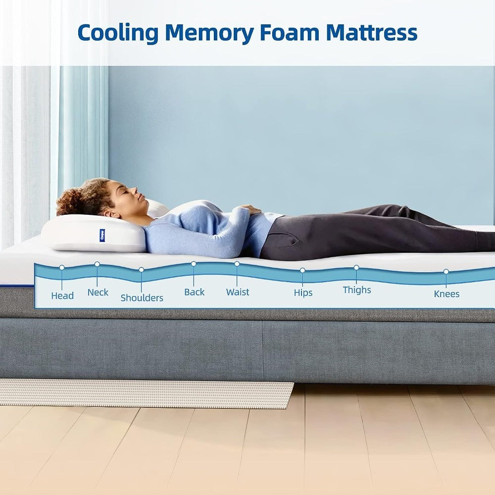 Gel Memory Foam Mattress 8 Inch 20cm | 4cm Gel Top + 16cm Support Foam | Soft Fabric Cover | All Sleep Positions | 3FT Single & 4FT Small Double | UK Stock
