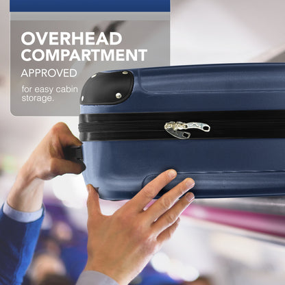 LUGG Skywander 15 Inch (45x34x20cm) Lightweight Underseat Cabin Bag EasyJet Approved Carry-On Suitcase, Durable ABS Hard Shell, Smooth Double Spinner Wheels, Water Resistant & Compact Travel Luggage (45x34x20cm)