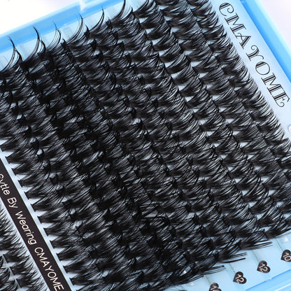 621-800pcs Lash Book Kit-8-16mm Premium Lash Extensions 10D-150D,Bold Wild Volume Falsies,Individual Cluster Lashes with Glue Tweezers Brush,Christmas Eve NYE Bash Winter Party Daily Wear,Soft Lightweight Reusable for Beginners&Beauty Aficionados
