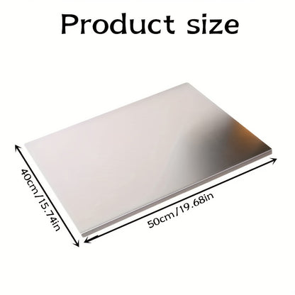 1pc of 304 Stainless Steel Cutting Board, Cutting Board with Folded Edges, Stainless Steel Cooked Food Board, Household Kitchen Kneading Board, Kitchen Supplies, Rolling Board, Multifunctional Cutting Board, Essential for Kitchen