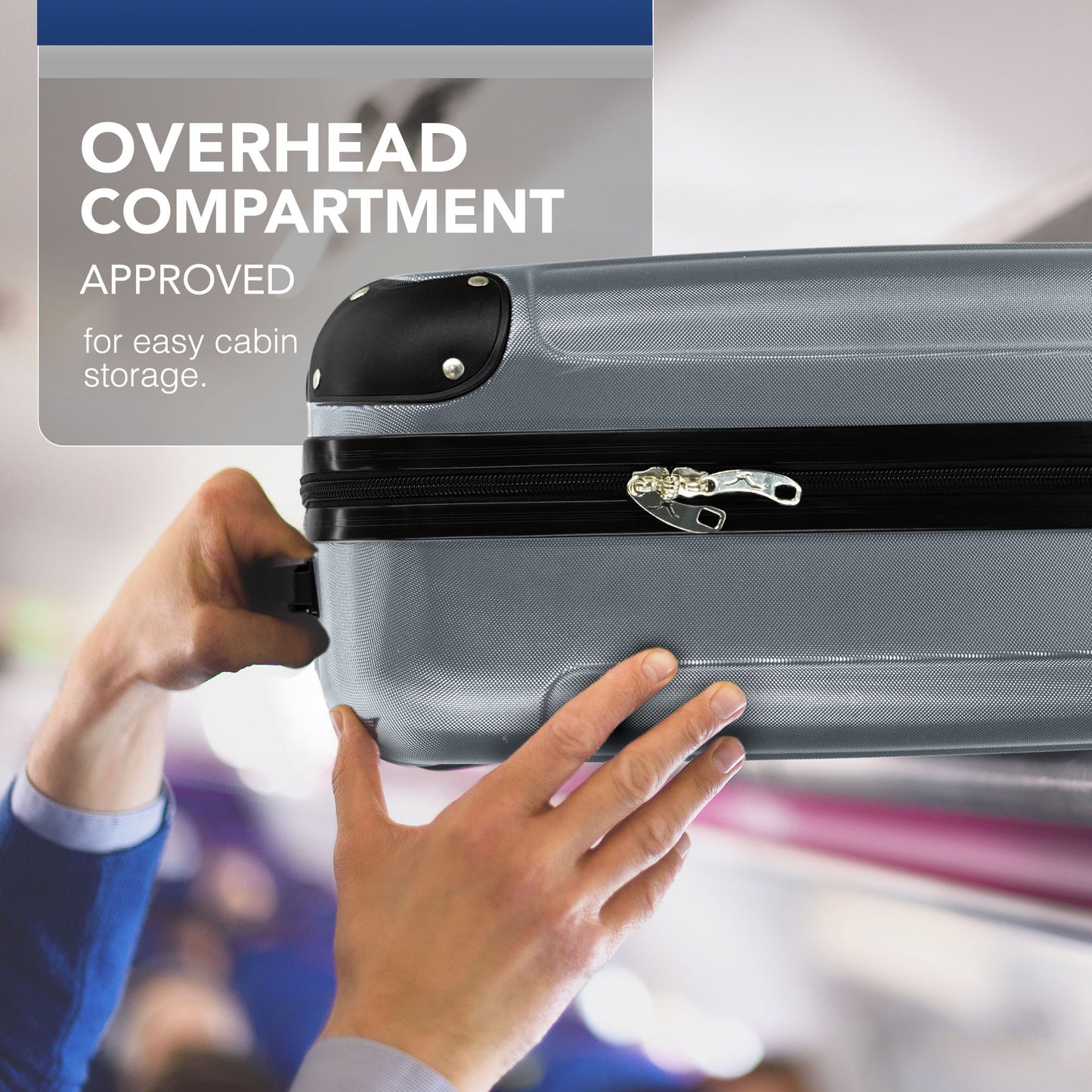 LUGG Skywander 15 Inch (45x34x20cm) Lightweight Underseat Cabin Bag EasyJet Approved Carry-On Suitcase, Durable ABS Hard Shell, Smooth Double Spinner Wheels, Water Resistant & Compact Travel Luggage (45x34x20cm)