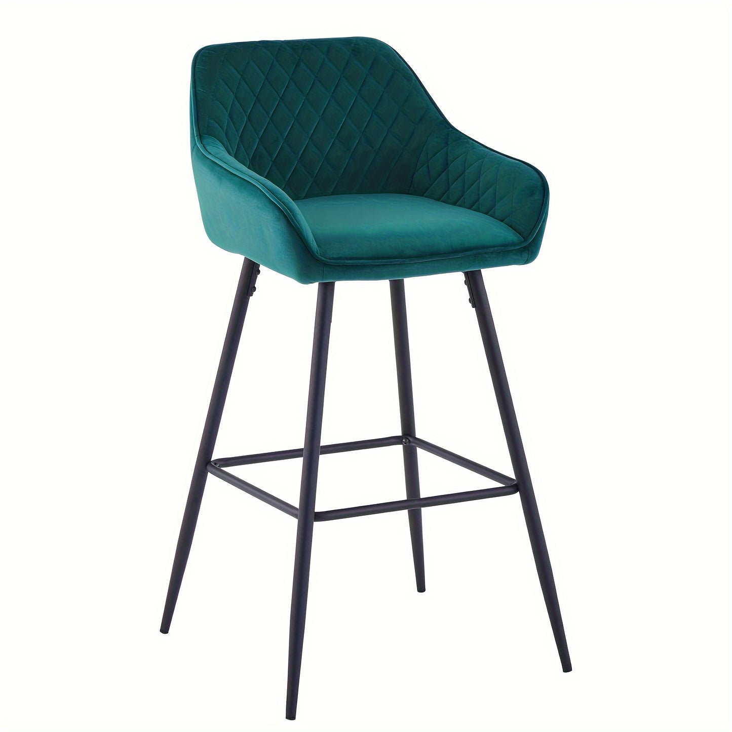Velvet Bar Stools with Armrest & Backrest – Upholstered Breakfast Bar Chairs for Kitchen Counter Island Home Restaurant Set of 1 or 2