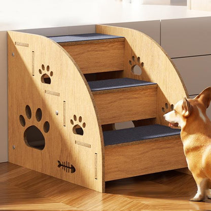 Training Step Ladder | Pet Steps Training | Pet Stairs | Indoor Pet Stairs | Dog Ramp | High Bed Climbing Dog Bed Steps Non-slip Wooden Dog Stairs For Large/medium/small Dogs & Cats Pet Supplies 30*40*35cm