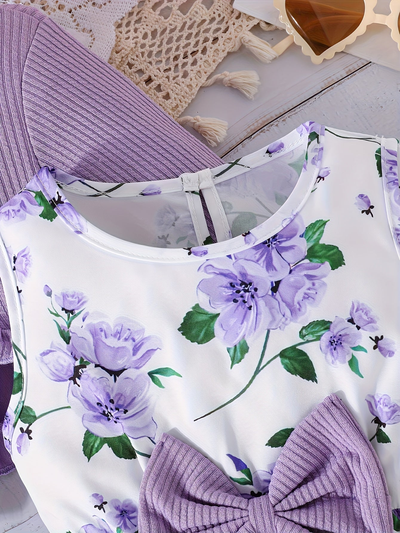 Girls' Clothing for Spring, Summer, And Autumn Featuring a Cardigan And a Print Dress, Perfect for Back-To-School Season And Stylish Campus Outfits in a Two-Piece Set