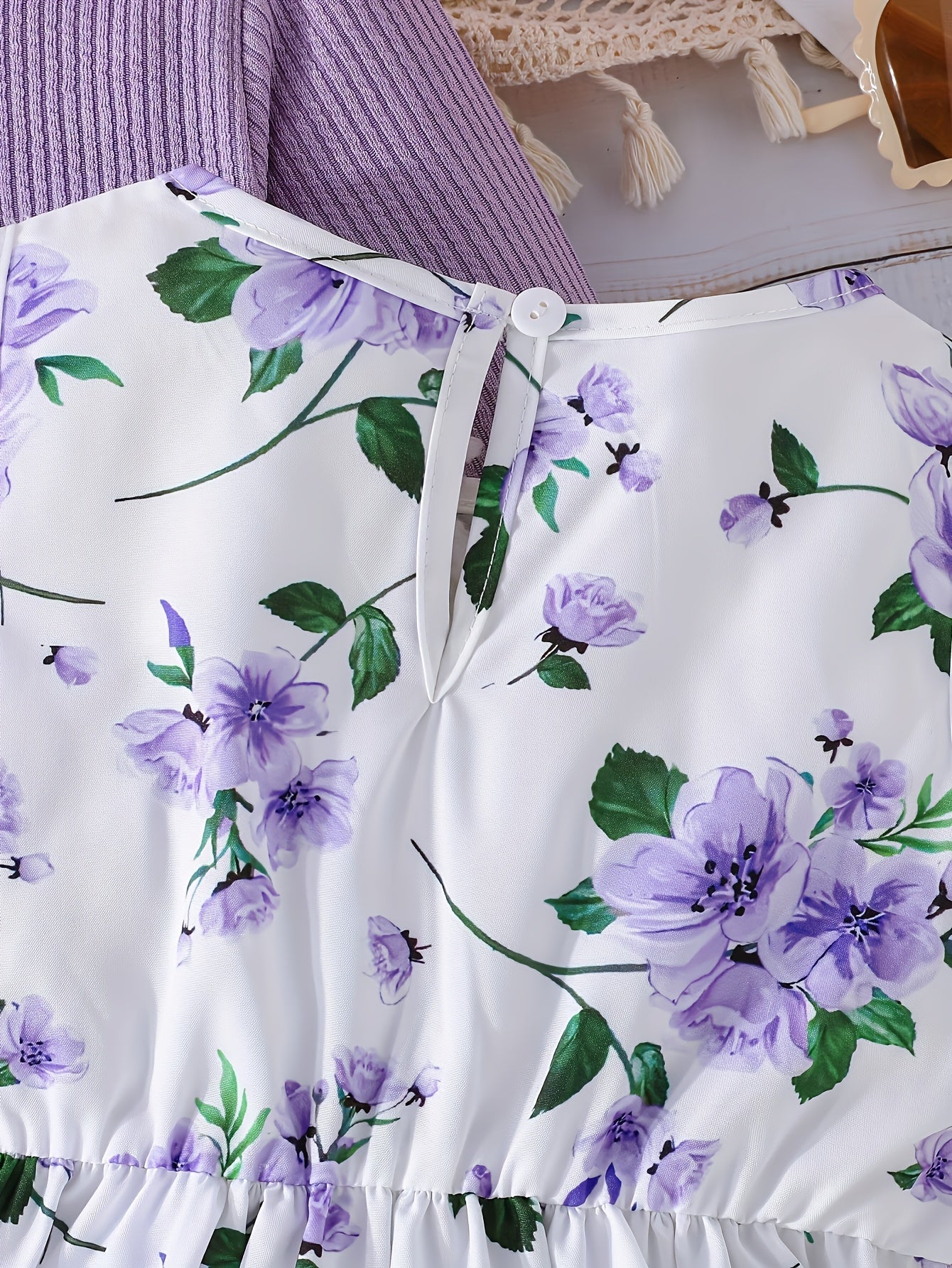 Girls' Clothing for Spring, Summer, And Autumn Featuring a Cardigan And a Print Dress, Perfect for Back-To-School Season And Stylish Campus Outfits in a Two-Piece Set