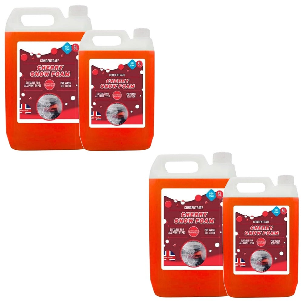 Cherry Snow Foam 5 Litre Super Thick Heavy Duty Pre-Wash Car Shampoo Removes Road Film Traffic Grime Pressure Washer Foam Lance Compatible