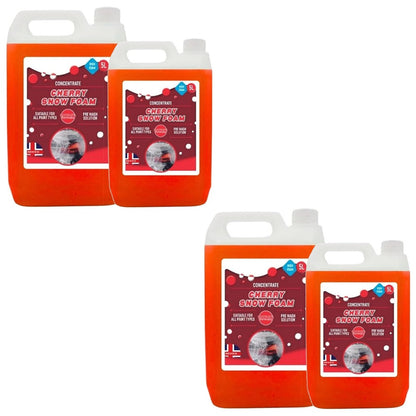 Cherry Snow Foam 5 Litre Super Thick Heavy Duty Pre-Wash Car Shampoo Removes Road Film Traffic Grime Pressure Washer Foam Lance Compatible