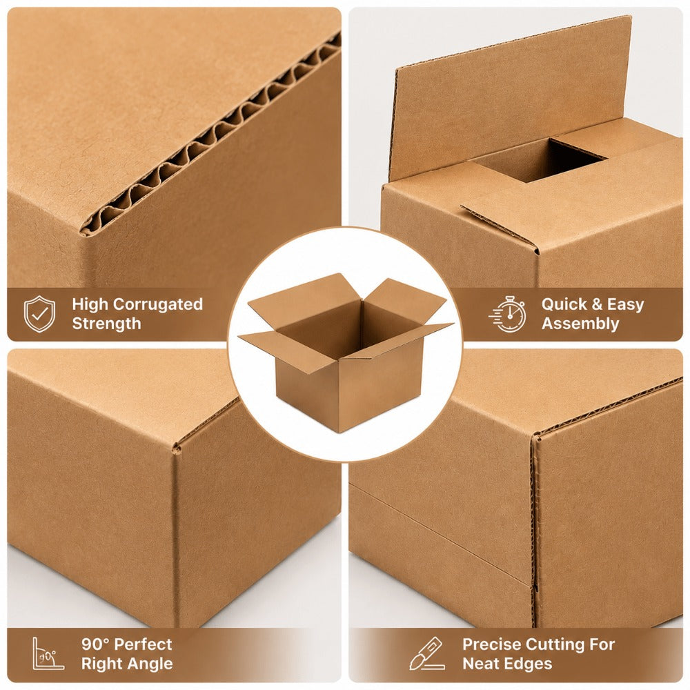 Cardboard Boxes 25 Pack 12x9x6 Inch Single Wall Brown Postal Boxes – Flat-Packed Corrugated Shipping Cartons for E-Commerce, Moving, Storage & Packing UK