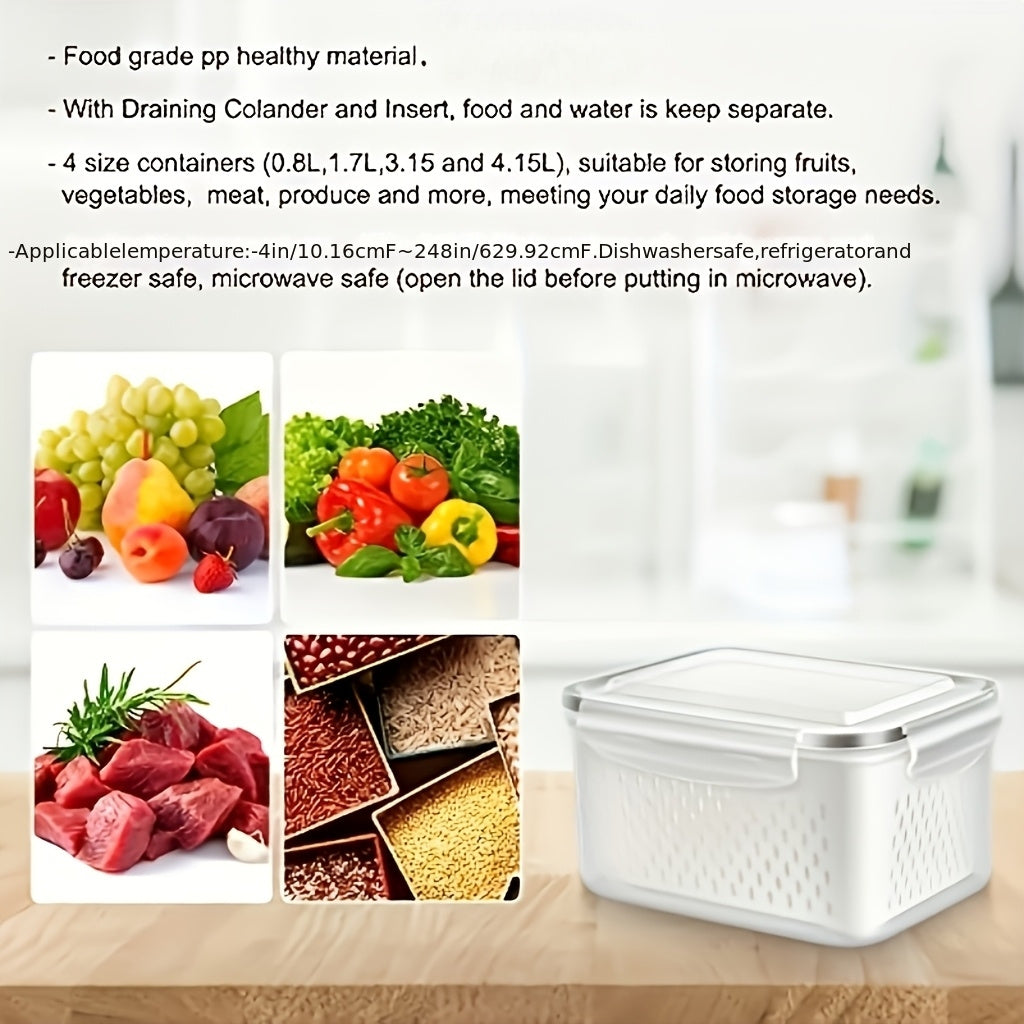 Food Storage Boxes with Drain Baskets - 9-Piece Set - option view 5