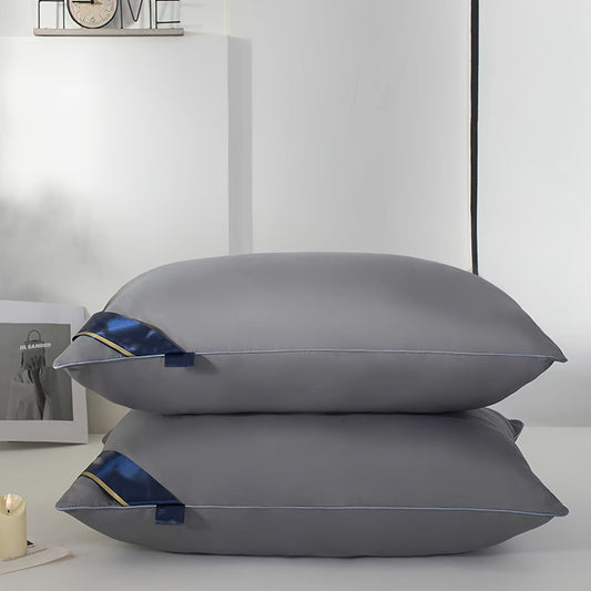 2pcs Grey Hotel Pillows Pillow Supports Neck And Spine for Relaxing Sleep, Pillows for Sleeping, Moisture Absorbing Breathable Household Pillows for Bed, Suitable for Living Room, Bedroom, Home Decoration, Stylish And Elegant