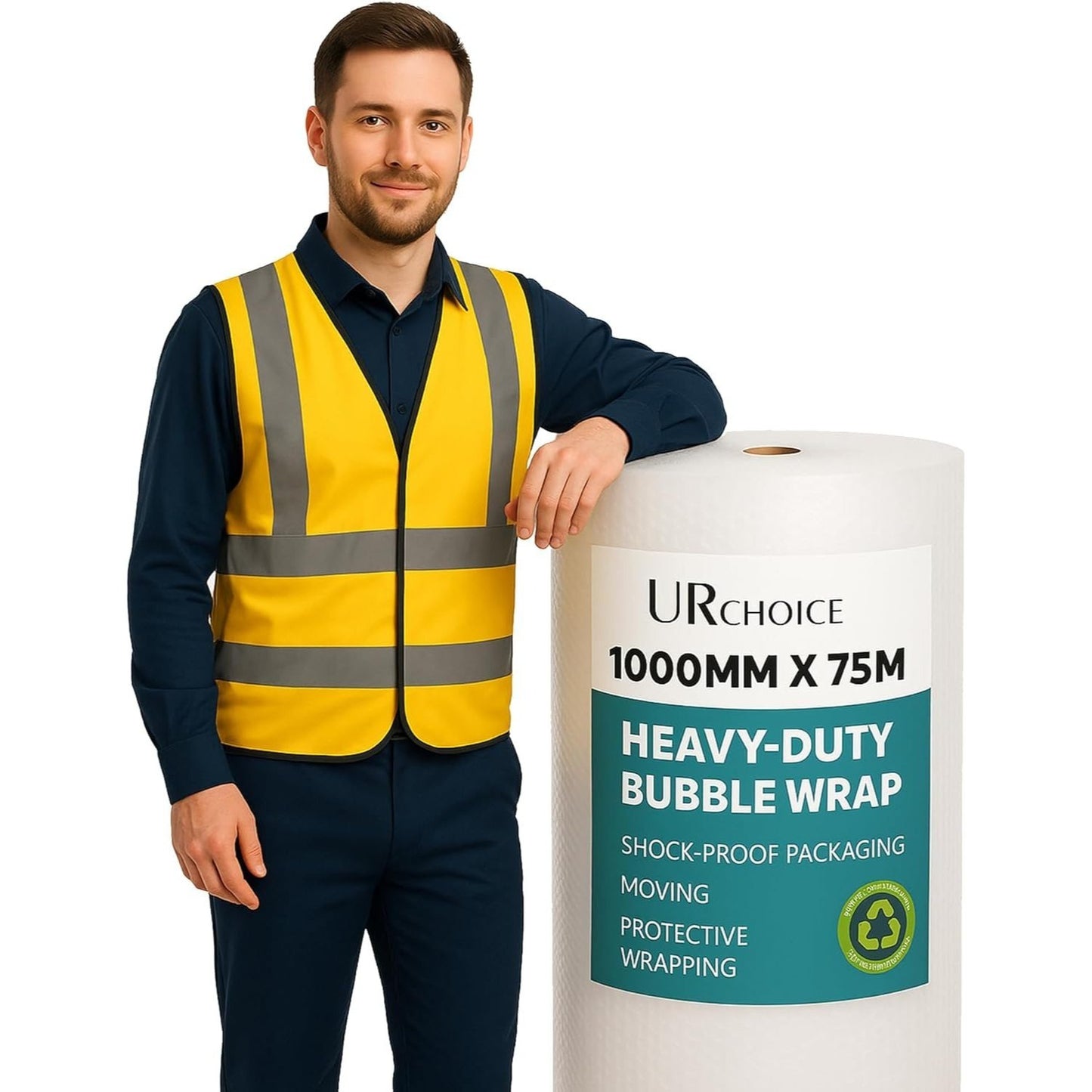 Packaging Wrap Roll of Premium Quality Polythene Small | Thicker & Durable | Ideal for Packaging, Delivering, and Moving Home/Office | Strong Protective