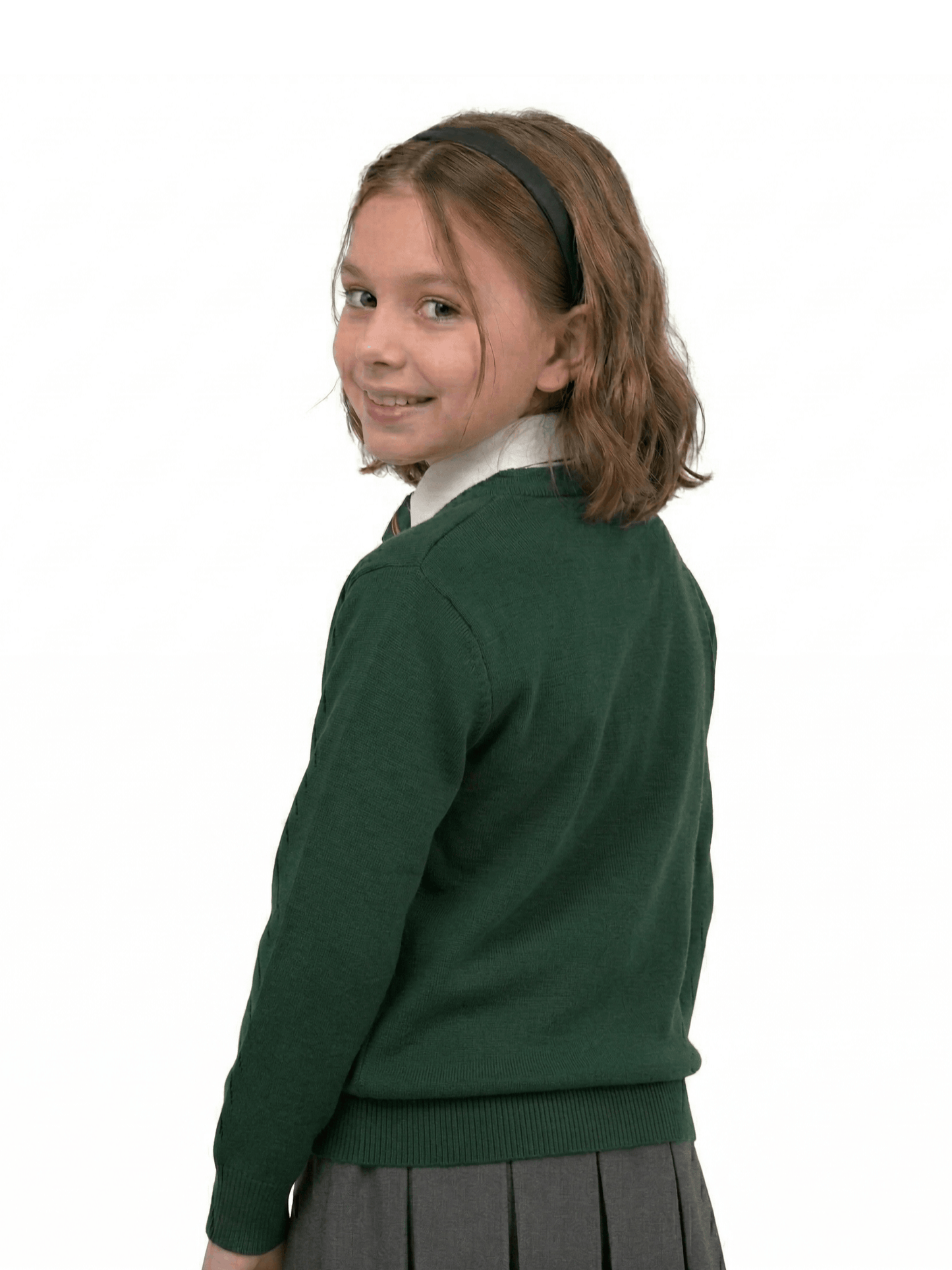 GW CLASSY OUTFIT Boys & Girls V-Neck School Jumper – Kids Unisex Long Sleeve Fleece Uniform Soft & Comfortable Sweatshirt