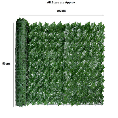 3M Artificial Hedge Ivy Leaf Garden Fence Wall Privacy Balcony Screening Trellis