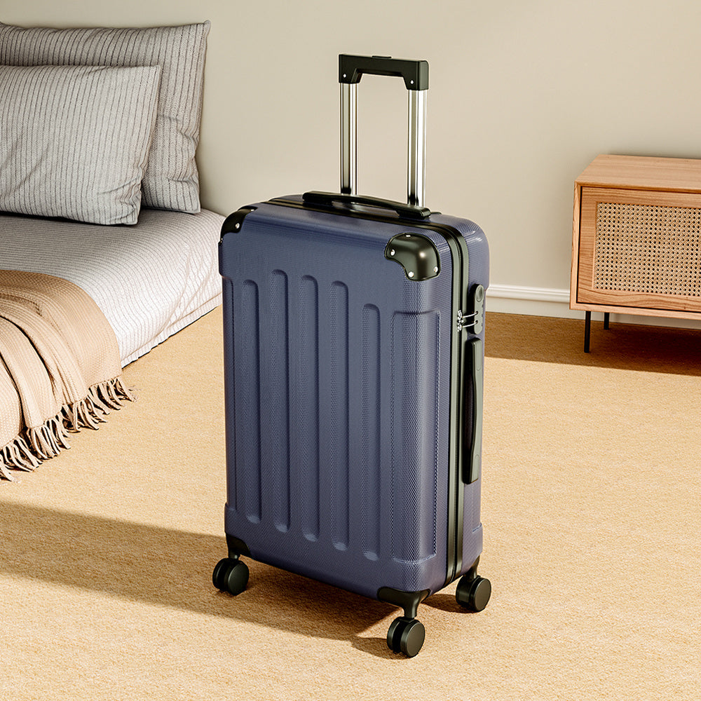 20" Suitcase Lightweight 4 Wheel Spinner Hard Shell ABS Luggage Hold Check in Travel Case Cabin Suitcase Carry On Suitcase, Hard Shell Suitcase with 4 Wheels Cabin Luggage Blue B