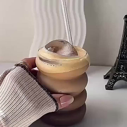 6pcs - 350ml, Latte Mocha, Double-Wall Heat-Resistant Glass Cappuccino, Latte, Tea, Coffee, Milk, Juice, Beer, Dual-Layer No-Handle Glass Cup with Built-In Spiral Lid, Perfect for Hot Beverages, Beverage Glassware, Sophisticated Drinkware, Heatresistant G