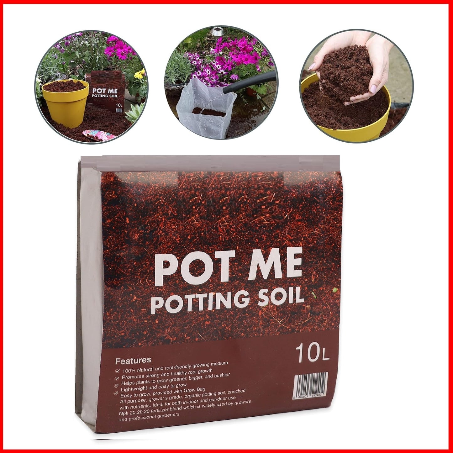 10L All/ Multi-Purpose Compost Soil – Compost Mix for Potting, Growing Garden, Outdoor, Indoor Seed Plants