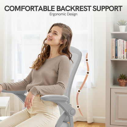 GartistGo Office Chair Ergonomic Desk with 90° Flip-up Armrest Lumbar Support, Height Adjustable Chair, Executive Swivel Computer Padded Seat Cushion for Home/Office