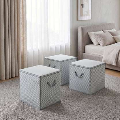 3pcs Large 100L Storage Bags - Storage Boxes Breathable Fabric with Reinforced Handles, for Extra Large Comforters, Blankets, Pillows & Seasonal Items, Under-Bed Storage