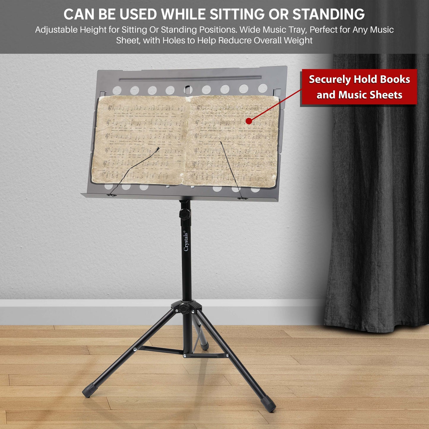 Foldable Music Stand, Heavy-Duty Tripod Base – Adjustable Height, Portable Sheet Music Stand with Carrying Bag for Musicians, Performers, and Students, Lightweight Design, Non-Slip Rubber Feet, Versatile For Sheet Music And Books