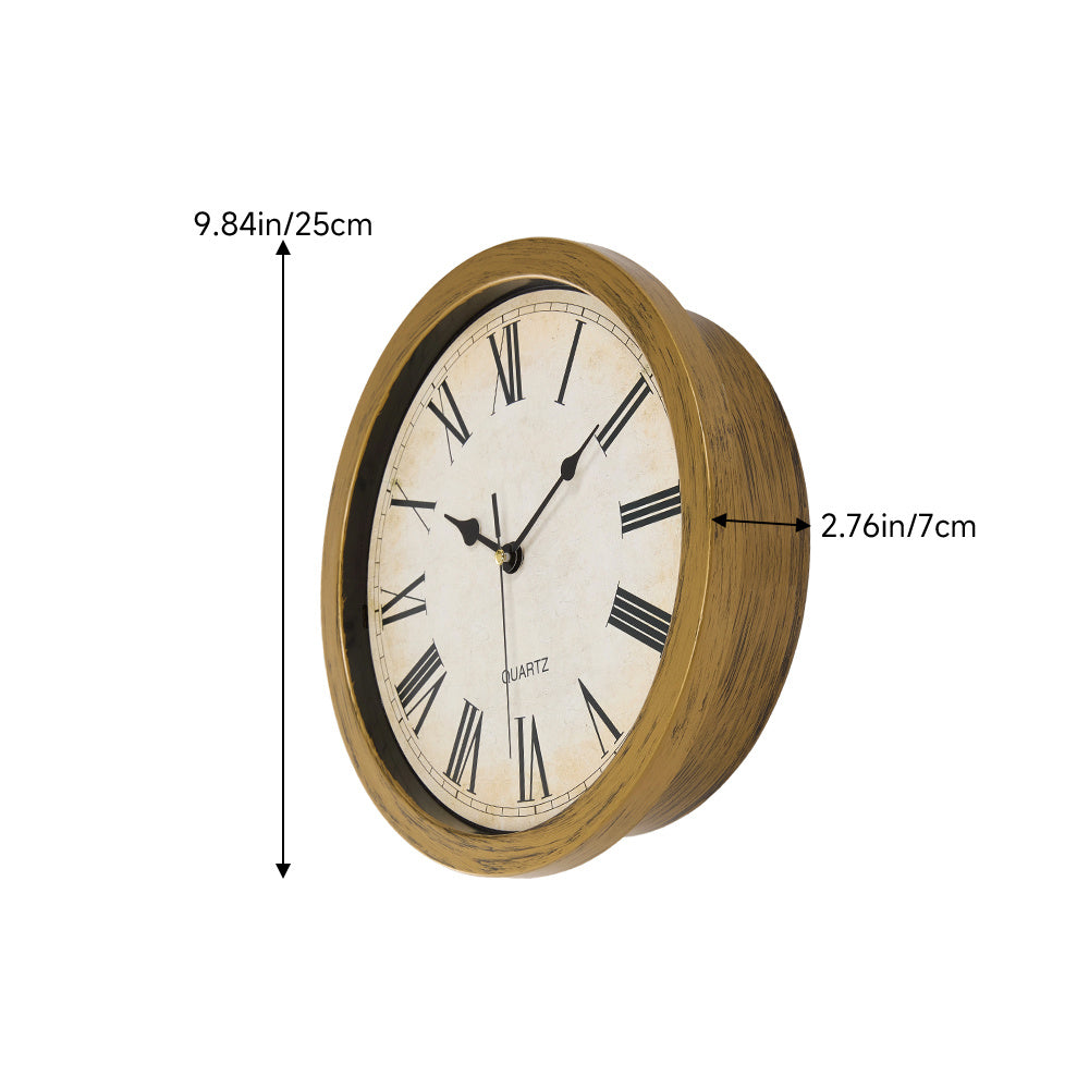1PC multi-functional clock wall clock with fun thick frame and durable gold/white clock, 25*25*7CM