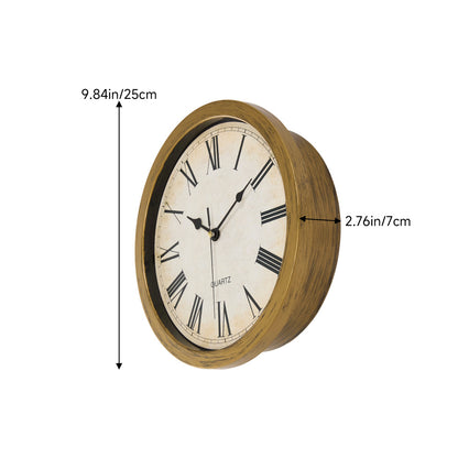1PC multi-functional clock wall clock with fun thick frame and durable gold/white clock, 25*25*7CM