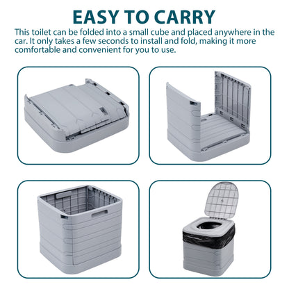 24L Portable Camping Toilet – Compact Outdoor Travel Potty Loo for Caravan, Folding Toilet, Fishing, Hiking, Festivals & Picnics – Lightweight, Easy-Clean Design