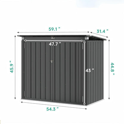 Patio Double-Door Outdoor Storage Shed | Lockable Security | Gas-Spring Lid | Ideal for Tool House, Pet Shelter, & Organizing (Large/Small)